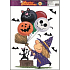 Fensterfolie ohne Ghost Ghost farbige Hexe mit Luftballons 42 x 30 cm
