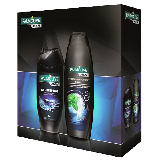 Palmolive Men Erfrischendes Duschgel 250 ml + Belebendes Shampoo 350 ml, Kosmetikset