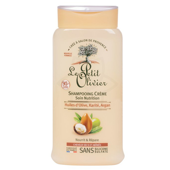 Le Petit Olivier Oliven-, Sheabutter- und Arganöl-Shampoo für trockenes und sprödes Haar 250 ml