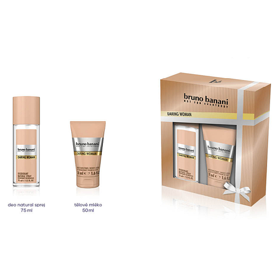 Bruno Banani Wagemutiges parfümiertes Deodorantglas für Frauen 75 ml + Körperlotion 50 ml, Kosmetikset