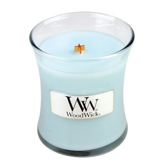 WoodWick Pure Comfort - Duftkerze für Reinheit und Komfort mit Docht und kleinem Glasdeckel 85 g