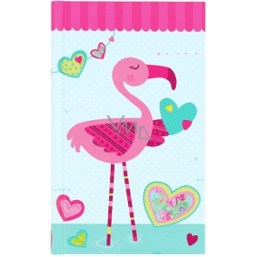 Mit Albi Padlock gefütterter Flamingo mit Herz 96 Seiten 9,5 cm x 15,5 cm x 0,9 cm