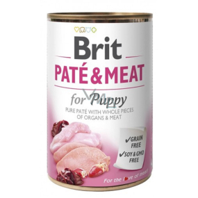 Brit Paté & Meat Hähnchen- und Putenpastete Alleinfuttermittel für Welpen aller Rassen 400 g