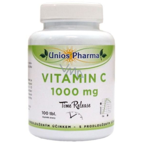 Uniospharma Vitamin C 1000 mg Time Released Nahrungsergänzungsmittel für erhöhte körperliche Aktivität, trägt zur normalen Funktion des Immunsystems 100 Tabletten bei