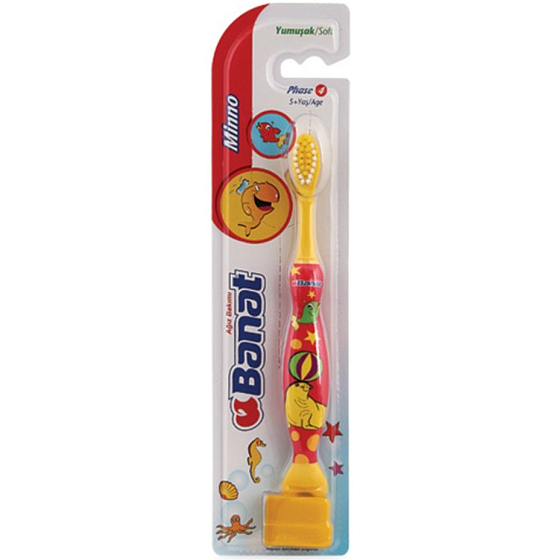 Banat Minno Weiche weiche Zahnbürste für Kinder ab 5 Jahren