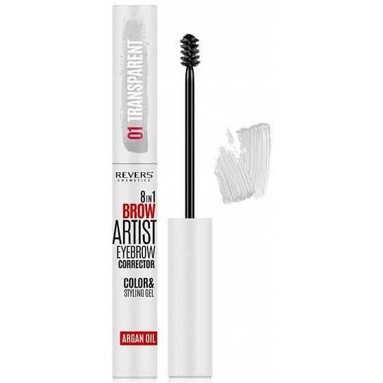 Revers Brown Artist Corrector 8 in 1 Augenbrauen-Concealer und Styling-Gel mit Arganöl 10 ml
