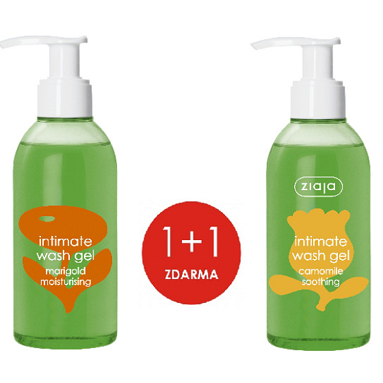 Ziaja Intima Ringelblume Kräuterpräparat für Intimhygienespender 200 ml + Intima Kamille Kräuterpräparat für Intimhygienespender 200 ml, Duopack