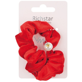 Richstar Accessories Samt-Haargummi mit Perle, rot