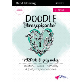 Ditipo Krasopísanka Doodle - Dekoriere dein Notizbuch 1 vorgedruckte tschechische Wörter zum Üben 36 Seiten