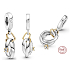 Sterling Silber 925 Trauringe - Happy Love, 2in1 Anhänger Armband Liebe
