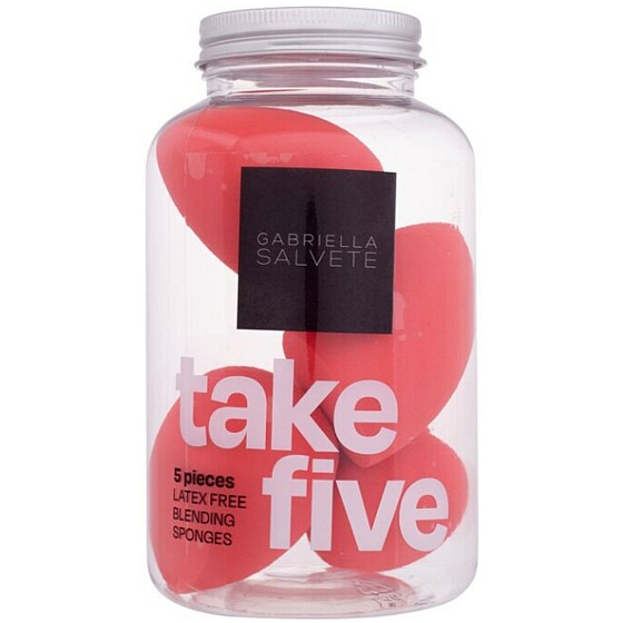 Gabriella Salvete Take Five weiches Schwämmchen für bequemes Auftragen von Make-up rot 5 Stück