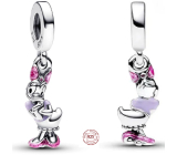 Charm Sterling Silber 925 Disney Gänseblümchen mit rosa Emaille, Film-Armband-Anhänger