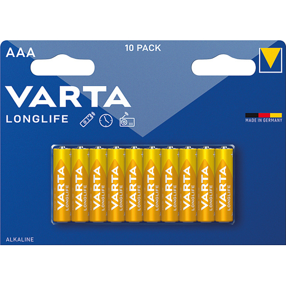 Varta Longlife AAA Alkaline-Batterien, 10 Stk