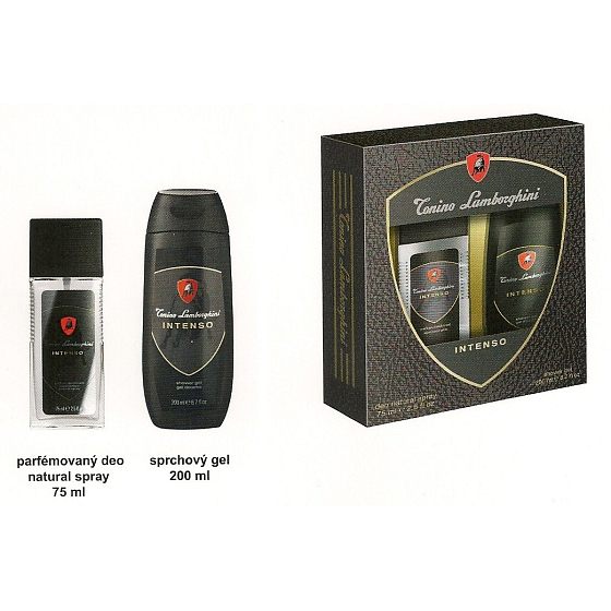 Tonino Lamborghini Intenso parfümiertes Deodorantglas für Männer 75 ml + Duschgel, Kosmetikset