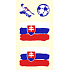 Arch Tattoo Decals für Gesicht und Körper Slowakei Flagge 1 Motiv