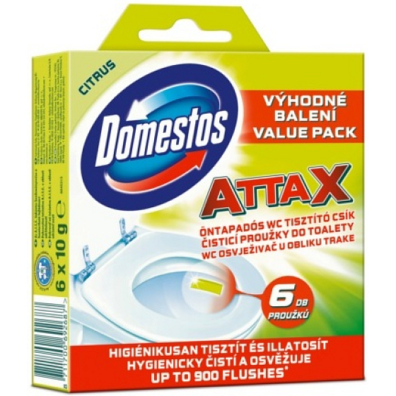 Domestos Attax Lemon Toilettenreinigungsstreifen 6 x 10 g