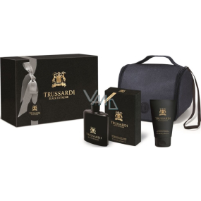Trussardi Black Extreme Eau de Toilette für Männer 50 ml + Duschgel 100 ml + Toilettentasche, Geschenkset