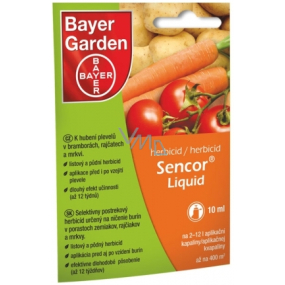Bayer Garden Sencor Flüssiges Unkrautbekämpfungsmittel für Kartoffeln, Tomaten und Karotten 10 ml