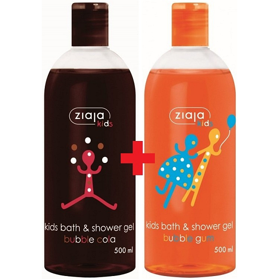 Ziaja Kids Bubble Cola Duschgel 500 ml + Kids Kaugummi Duschgel 500 ml, Duopack