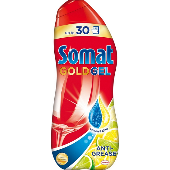 Somat Gold Gel Anti-Fett-Zitronen- & Limettengel zum automatischen Geschirrspülen 30 Geschirrspüler 600 ml