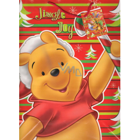 Ditipo Geschenk Papiertüte 26 x 13,5 x 32 cm Disney Winnie the Pooh Jingle Joy