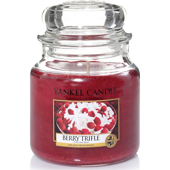 Yankee Candle Berry Trifle - Fruchtdessert mit Vanillecreme Duftkerze Classic Medium Glas 411 g