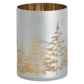 Yankee Candle Winter Trees - Kerzenhalter für Winterbäume aus Milchglas, verspiegeltes Interieur für Schattenspiele für mittelgroße und große Duftkerzen Classic 11 x 15 cm