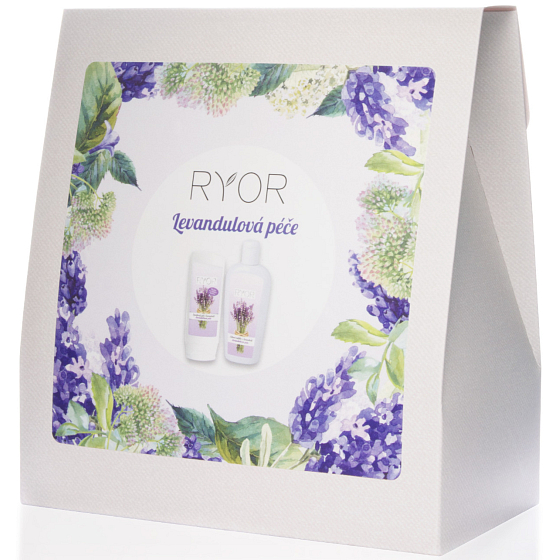 Ryor Lavender Pflege Duschgel 200 ml + Körperlotion 300 ml + Handtuch 30 x 50 cm, Kosmetikset