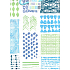 Nekupto Geschenkpapiertüte 32,5 x 26 x 13 cm Blaue, grüne Muster 1719 40 KFL