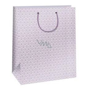 Ditipo Geschenk Papiertüte 32,4 x 10,2 x 45,5 cm weiß, rosa Ornament QXA