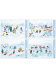 Fensterfolie ohne Kleber farbig Tschechischer Winter 42 x 30 cm