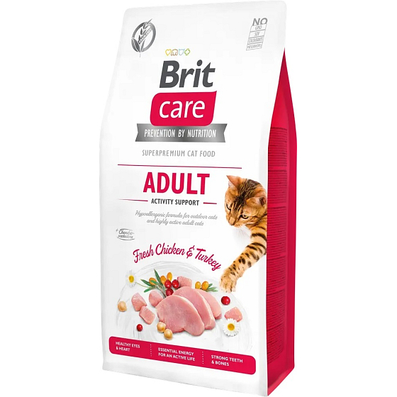Brit Care Cat Grain-Free Adult Activity Support, komplettes Futter für erwachsene Katzen, die draußen leben, und für Katzen mit hohem Aktivitätsniveau, 7 kg