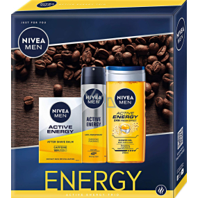 Nivea Men Active Energy Aftershave 100 ml + Duschgel 250 ml + Antitranspirant Spray 150 ml, Kosmetikset für Männer
