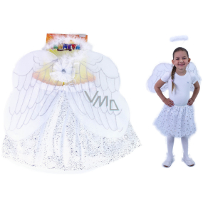 Rappa Halloween Kostüm Engel Tutu Rock, Flügel, Kopfschmuck für Kinder