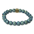 Lava blau überzogen mit königlichem Mantra Om, Armband elastischer Naturstein, Kugel 8 mm / 16-17 cm, geboren aus den vier Elementen