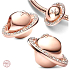Charm 925 Sterling Silber Planet Saturn Funkelnder Stern mit Ring, Perle für Armband Weltraum