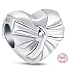 Sterling Silber 925 Herz mit schillernder Schleife, Liebesperle am Armband