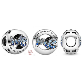 Charme Sterling Silber 925 Die Macht ist in mir, Perle auf Armband Symbol Charme Sterling Silber 925 Die Macht ist in mir, Perle auf Armband Symbol