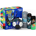 Rexona Euro 2024 Advanced Protection Invisible Antitranspirant Spray 150 ml + Axe Jungle Fresh Deodorant Spray 150 ml + Dove Men +Care Clean Comfort Duschgel 250 ml + Fußball + Pumpe, Geschenkset für Männer
