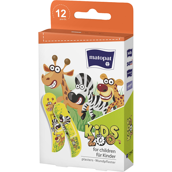 Matopat Kids Zoo Pflaster mit Tiermotiven, 12 Stück
