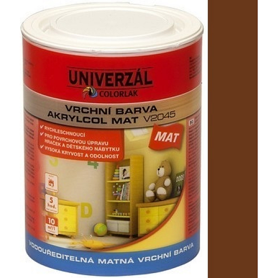 Colorlak Akrylcol Mat V2045 wasserbasierter matter Decklack Braune Schokolade 0,6 l