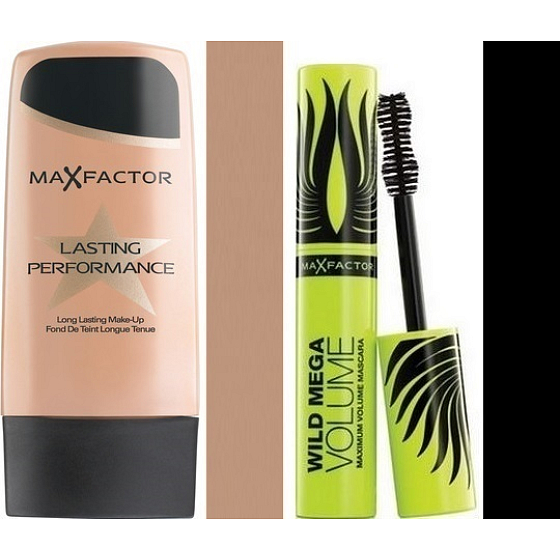 Max Factor Lasting Perfomance Make-up 109 Naturbronze 35 ml + Wild Mega Volume Mascara schwarz 11 ml