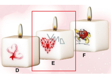 Lima Valentinstagskerze 1 Herzkerze mit Aufdruck weißer Würfel 45 x 45 mm 1 Stück