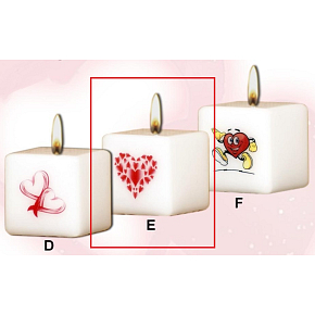 Lima Valentinstagskerze 1 Herzkerze mit Aufdruck weißer Würfel 45 x 45 mm 1 Stück
