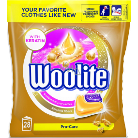 Woolite Pro-Care Keratin-Gelkapseln zum Waschen empfindlicher Wäsche machen die Fasern von 28 Teilen weich und schützen sie