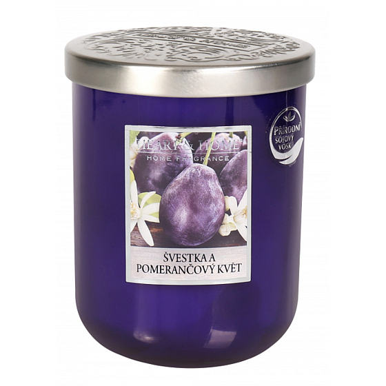 Heart & Home Pflaume und Orangenblüte Soja-Duftkerzenmedium brennt bis zu 30 Stunden 110 g
