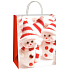 Ditipo Geschenk Papiertüte EKO 22 x 10 x 29 cm Schneemann in einer Mütze mit einem Schal