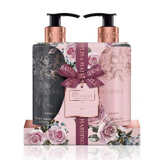 Baylis & Harding Rosenblätter Flüssigseife 300 ml + flüssige Handcreme 300 ml Handpflege-Geschenkset
