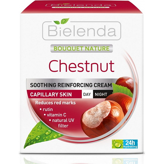 Bielenda Bouquet Nature Chestnut Creme für erweiterte Äderchen mit Kastanie Tag/Nacht 50 ml