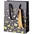 Emocio Geschenk Papiertüte 18 x 23 x 8 cm Schwarz mit goldenen Fliegen